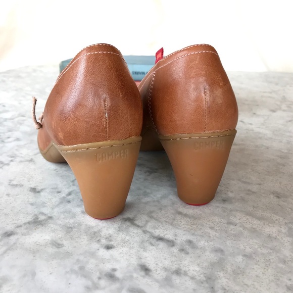 ❌SOLDCamper | Honey Brown Leather Heels - Picture 4 of 9